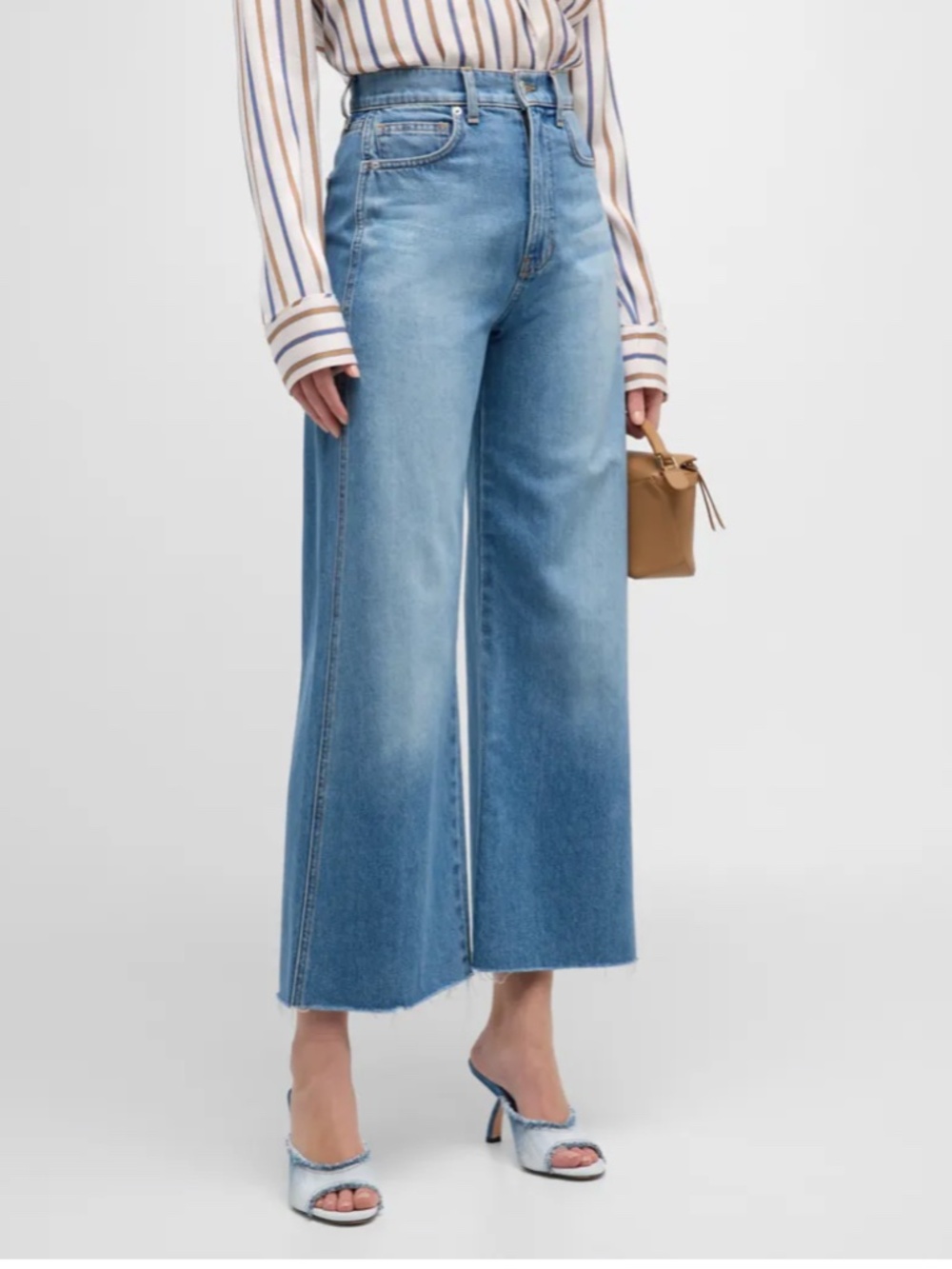 Veronica Beard Taylor Wide Leg Crop High Rise Jeans